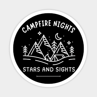 Campfire Nights: Stars and Sights Camp Fire Magnet